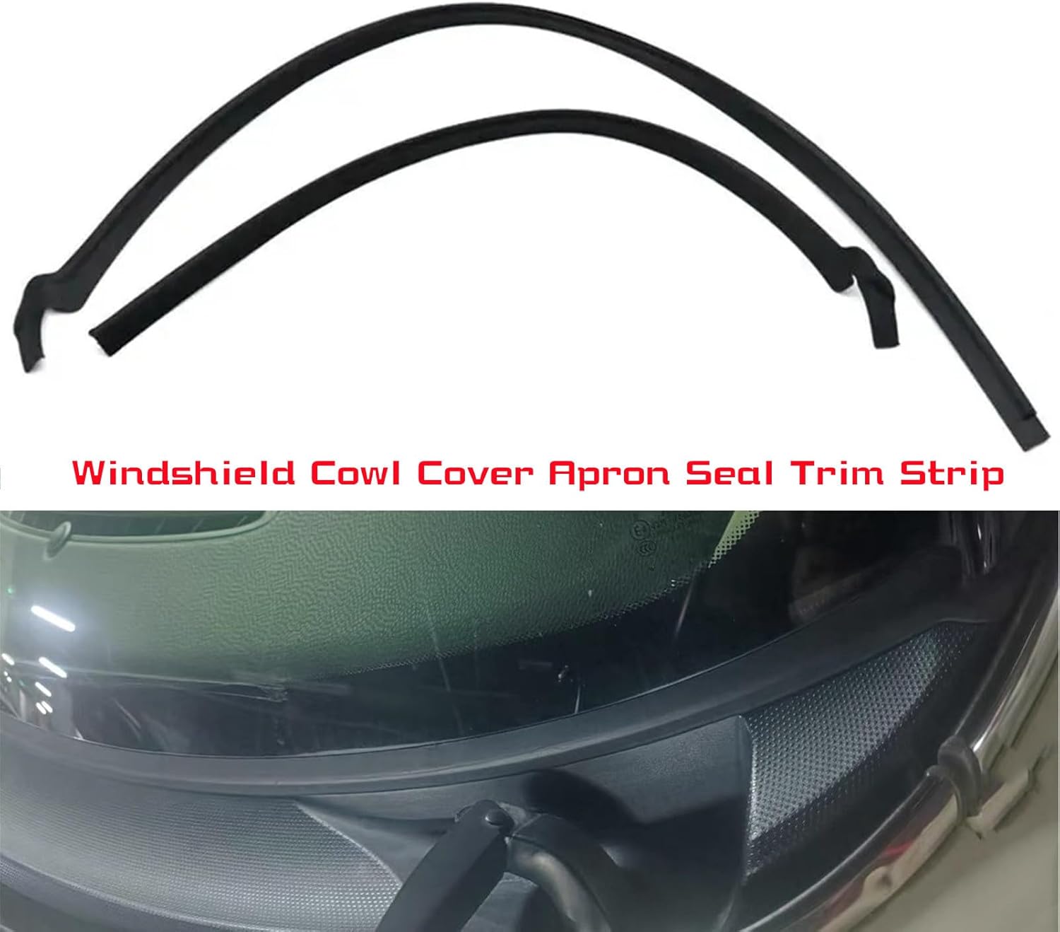 2Pcs Windshield Cowl Cover Apron Seal Trim Strip Compatible with Mini Cooper Cooper S Clubman R55 R56 R57 2007-2015 Left-Hand Drier