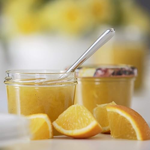 Miniatura 6 de Tarros de vidrio de 4 onzas con tapas y bandas, pequeños tarros de boca ancha, mini tarros de conservas con tapas negras para miel, mermelada,