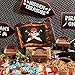 BLUE PANDA Treat Boxes - 24-Pack Paper Party Favor Boxes, Pirate Theme Treasure Chest Loot Design for Birthdays and Events, 6 x 3.3 x 3.6 inches