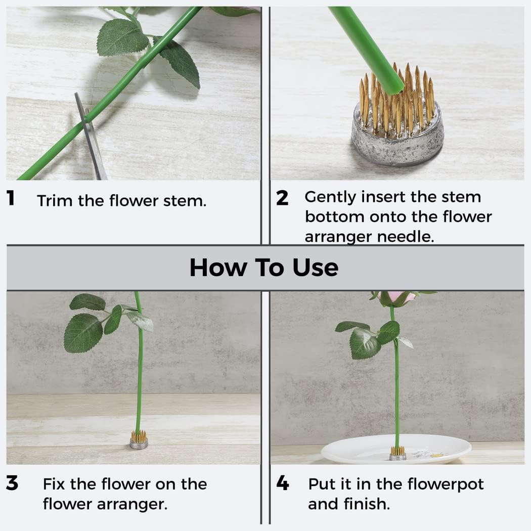 12Pcs 0.9In Floral Pin Frog Holders, Mini Round Flower Arrangement Fixing Tools for Home and Classroom Use