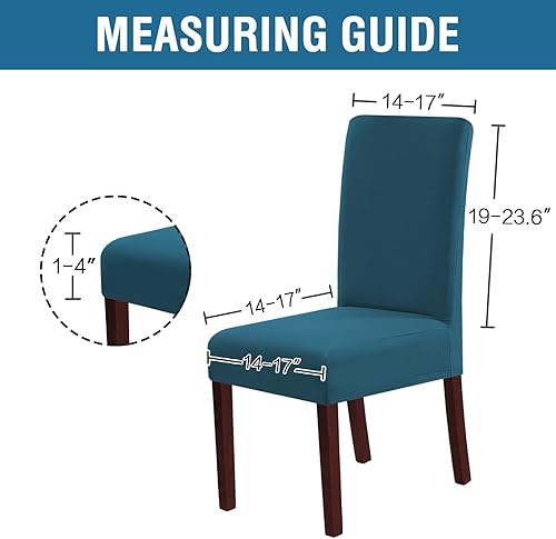 Miniatura 2 de H.VERSAILTEX Juego de 4 fundas 100% impermeables para sillas de comedor, fundas elásticas para sillas de comedor, fundas protectoras para sillas de