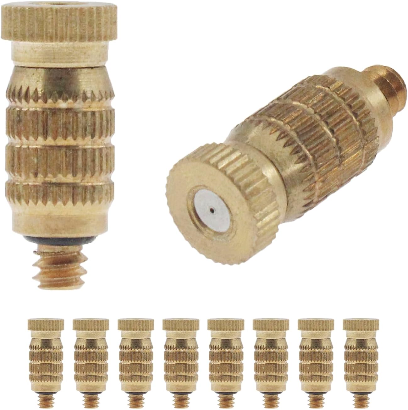 High Pressure Atomizer,SAFYY 3/16 UNC Brass Misting Nozzle Fine Spray Water Mister Nozzle,Anti-Drip Fogging Spray Head Replacement for Outdoor Cooling System,Air Humidification,Landscaping (30)