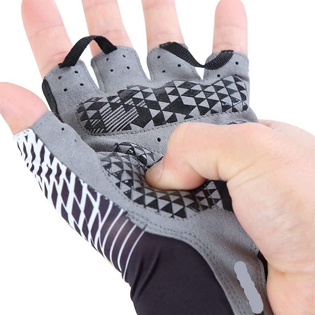 Fahrradhandschuhe Halbfinger-Fahrradhandschuhe, Rutschfest, Outdoor-Sport-Handschuh, Gepolsterter Fahrradhandschuh Radsporthandschuhe(Rood,L)