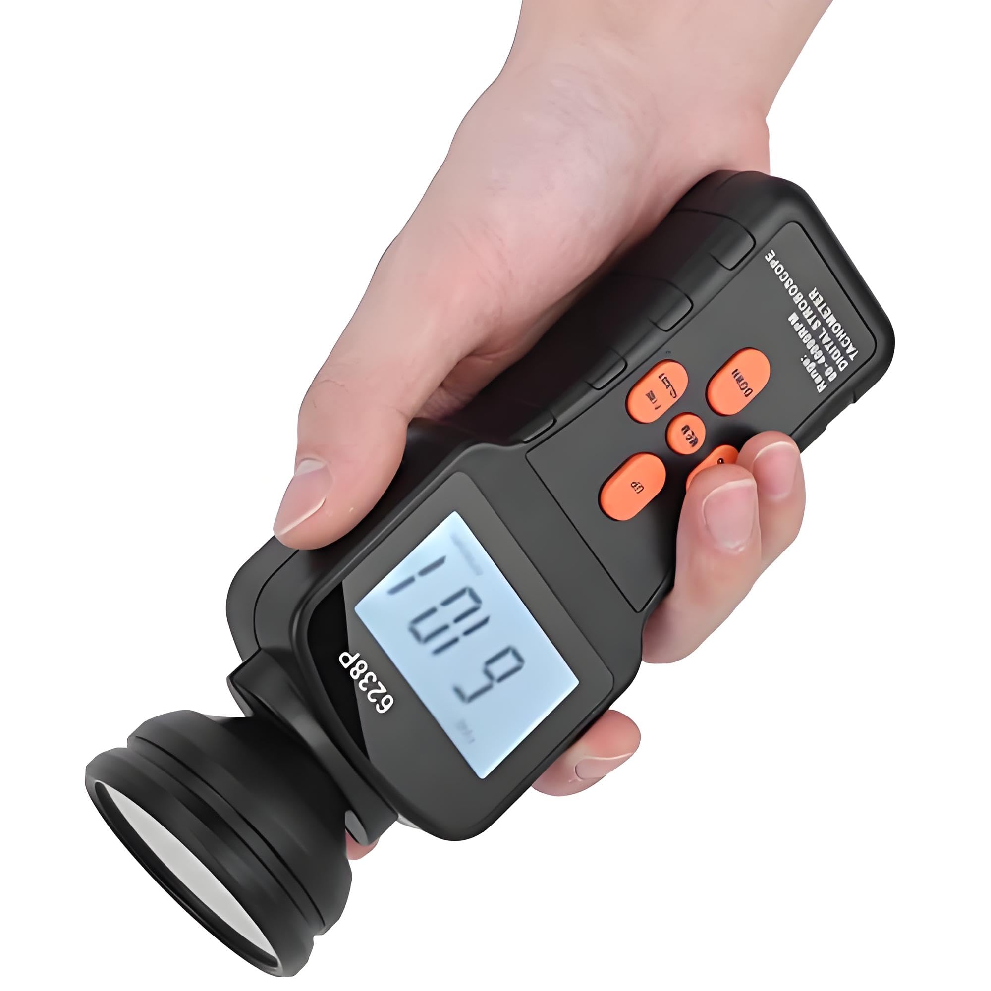 6238P Tachymètre de Flash Stroboscope Numérique Portable à Grand éCran LCD Portable, Compteur de Révolution, Faible Consommation D'énergie Et, Avec Grand éCran D'affichage Rétroéc