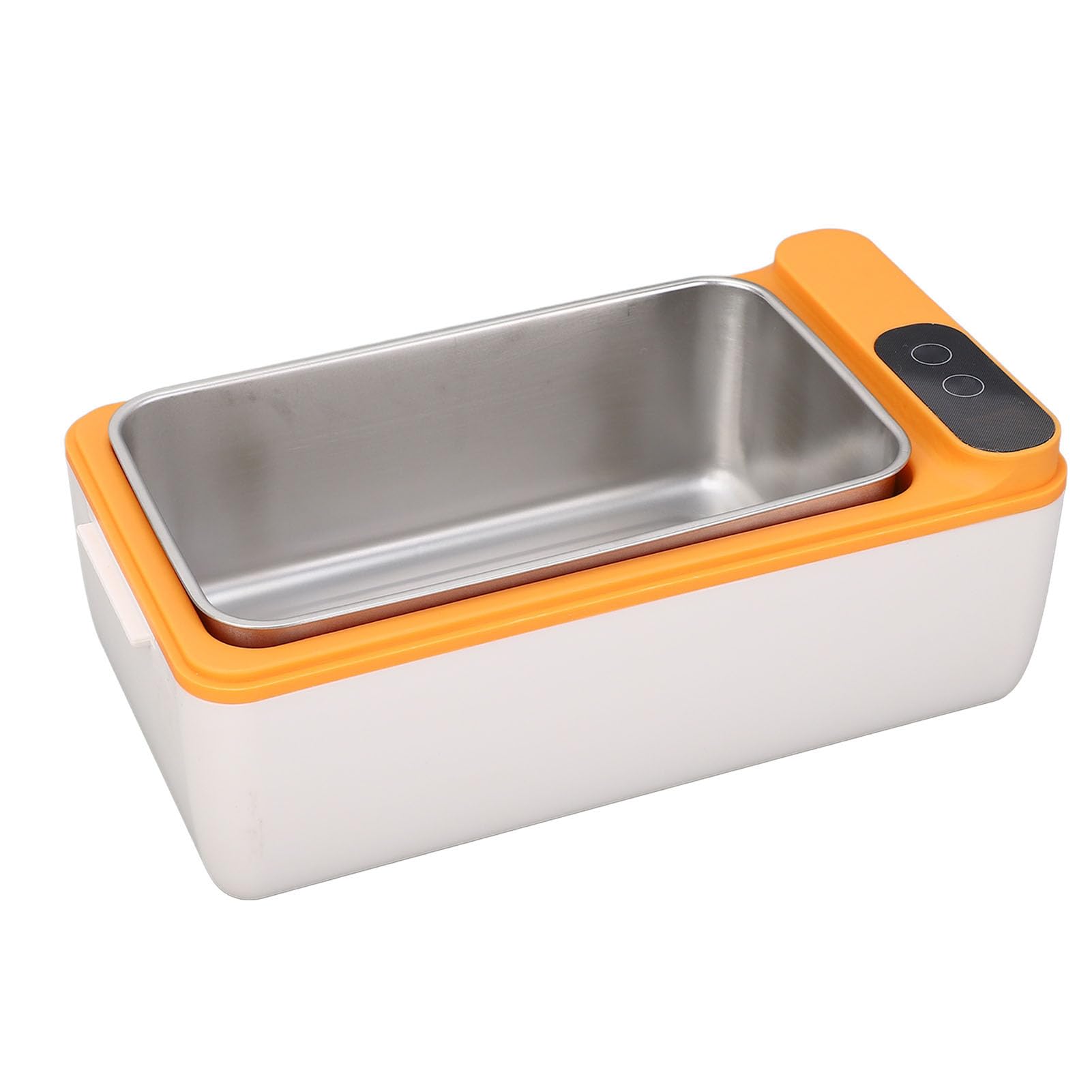 Lonchera eléctrica Almuerzo portátil recargable Calentador Gran capacidad Contenedor de alimentos con aislamiento de acero inoxidable para estudiantes y trabajadores de oficina (Naranja blanca)