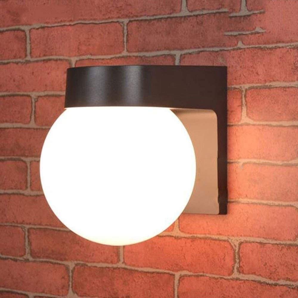 Aplique de Pared Blanco esférico Impermeable IP65, Moderno, para Exteriores, jardín, E27/E26, Ideal para Patios, Balcones, vestíbulos y pasillos de Villas.