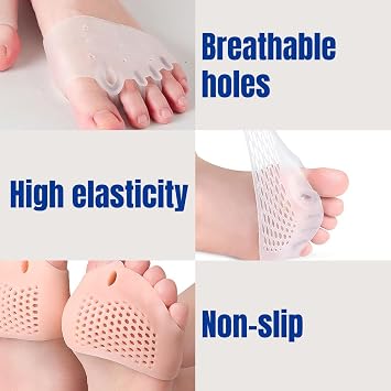 Silicone Toe Separator, 2026 New 4 Pairs Silicone Toe Separators for Women Men, Toe Spacers for Bunion Relief Toe Alignment Soft Breathable Foot Support Cushion Metatarsal Pads