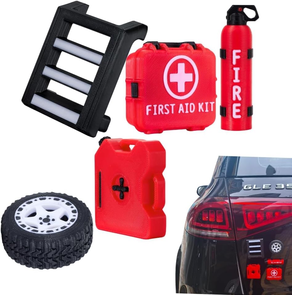 Mini Off-Roading Gear Bumper Magnets, Magnetic Little Ladder 5-in-1 Kit