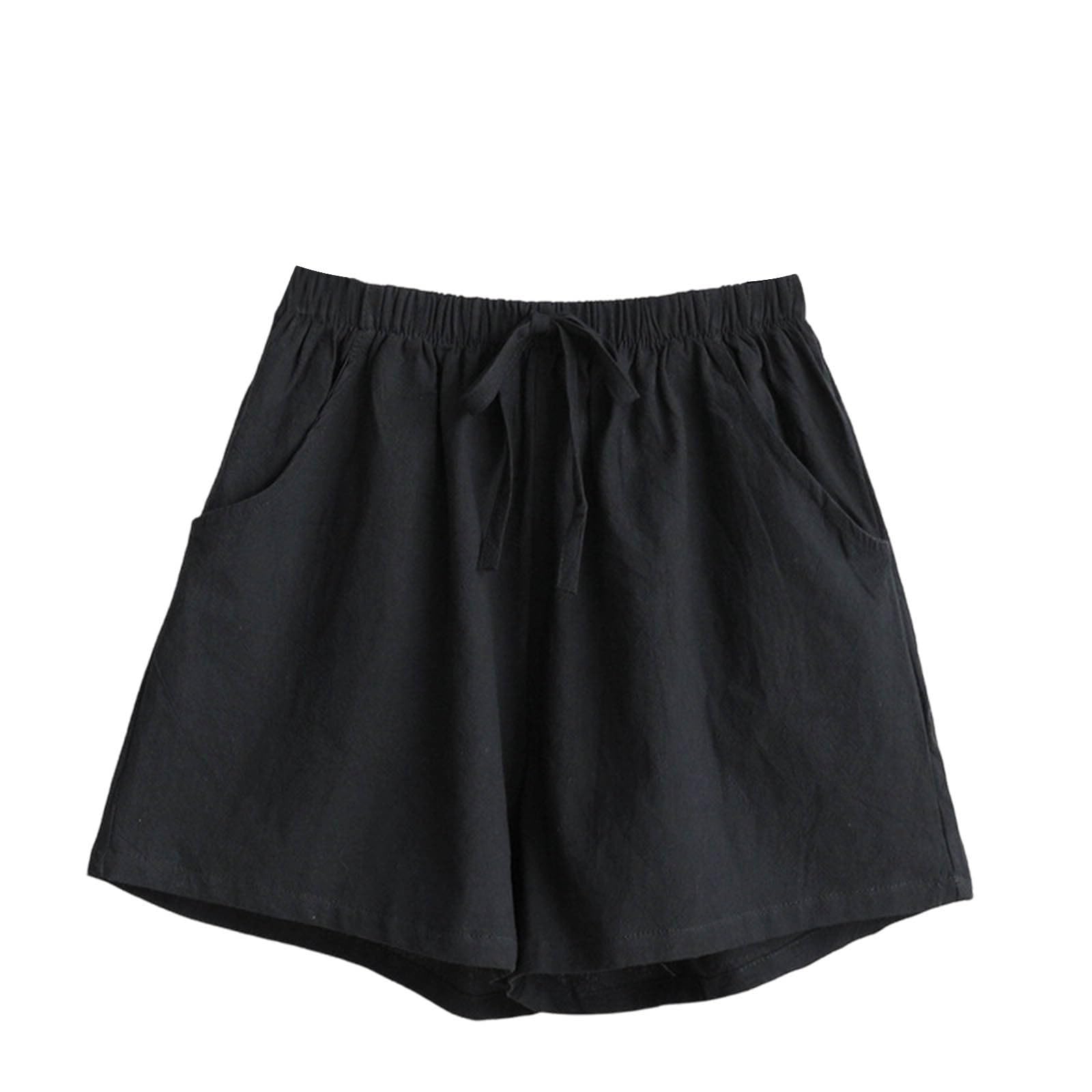 Beach Shorts for Women Vacation High Waisted Shorts Drawstring Short Pants Summer Comfy Travel Pants with Pockets — view 5