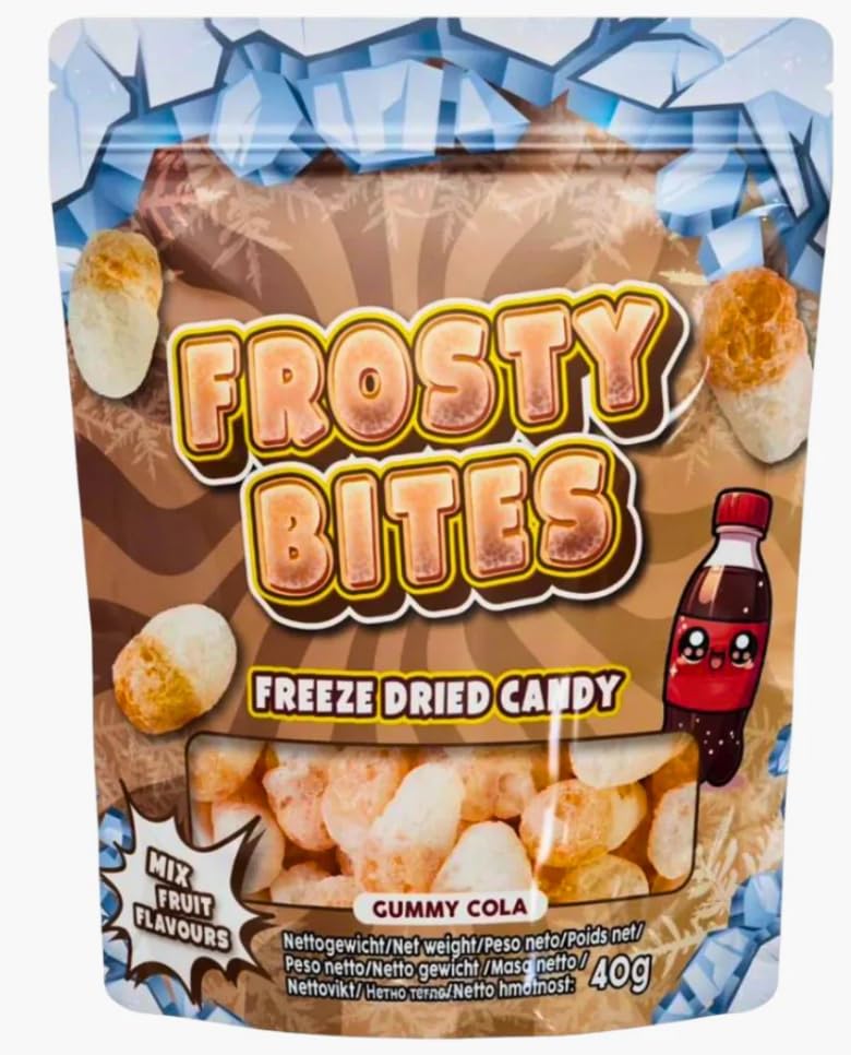 ArBo-Living Sweets Frosty Bites Gummy Cola Rings 40g | Freeze Dried Candy | Gefriergetrocknete Süßigkeiten Knusprige Cola-Ringe mit intensivem Geschmack & viralem Social-Media Snacktrend