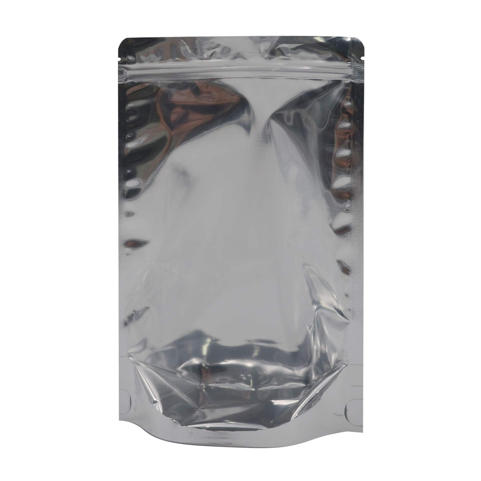50Pcs Resealable Ziplock Mylar Food Storage Bags Foil Aluminium Stand Up Pouches Bags with Clear Front for Candy, Cookies, Jewelry, Herbs, Snack, Coffee Bean, Kitchen, Dessert Party (18x26cm)