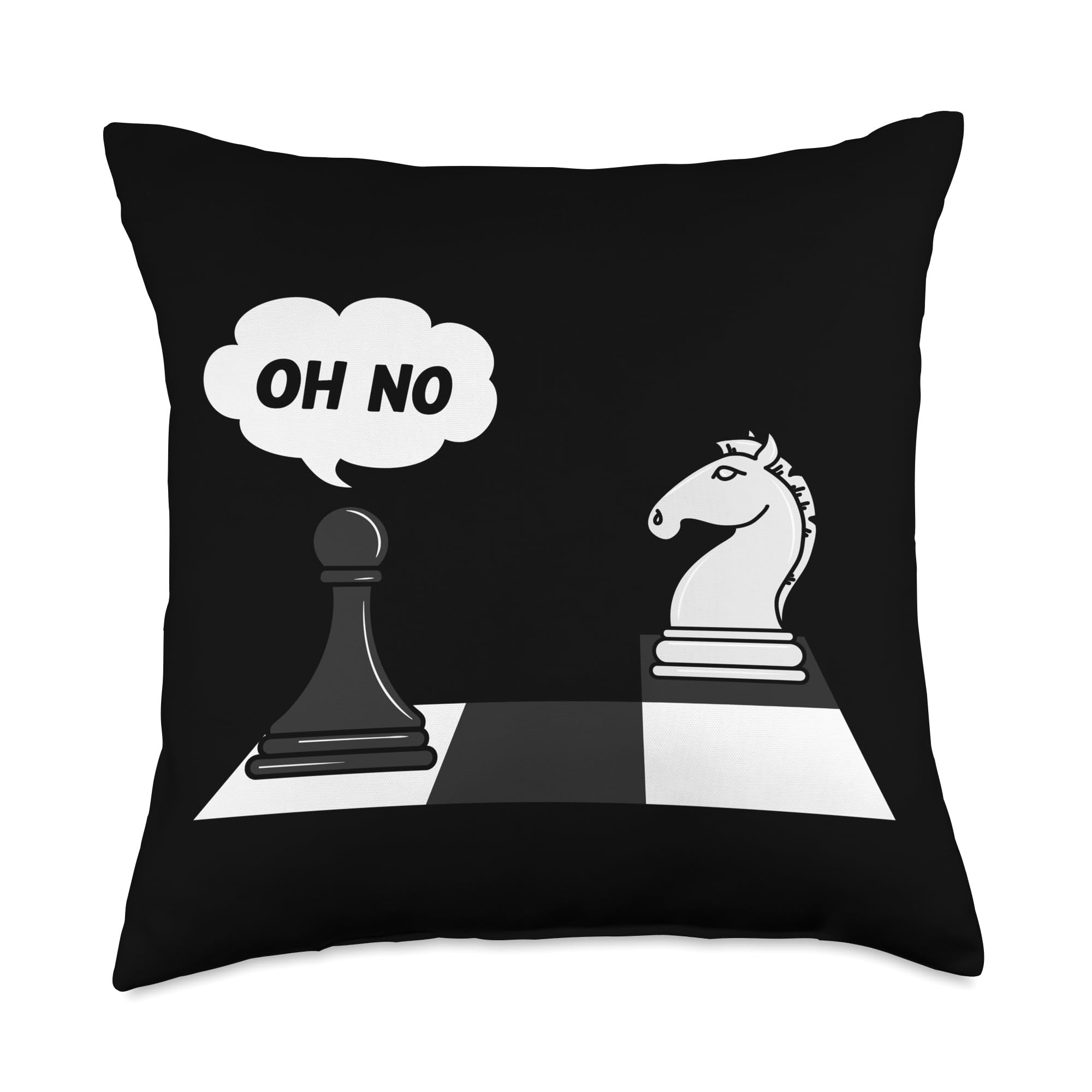 Chess Funny Move Knight To Pawn Funny Chess Player Throw Pillow