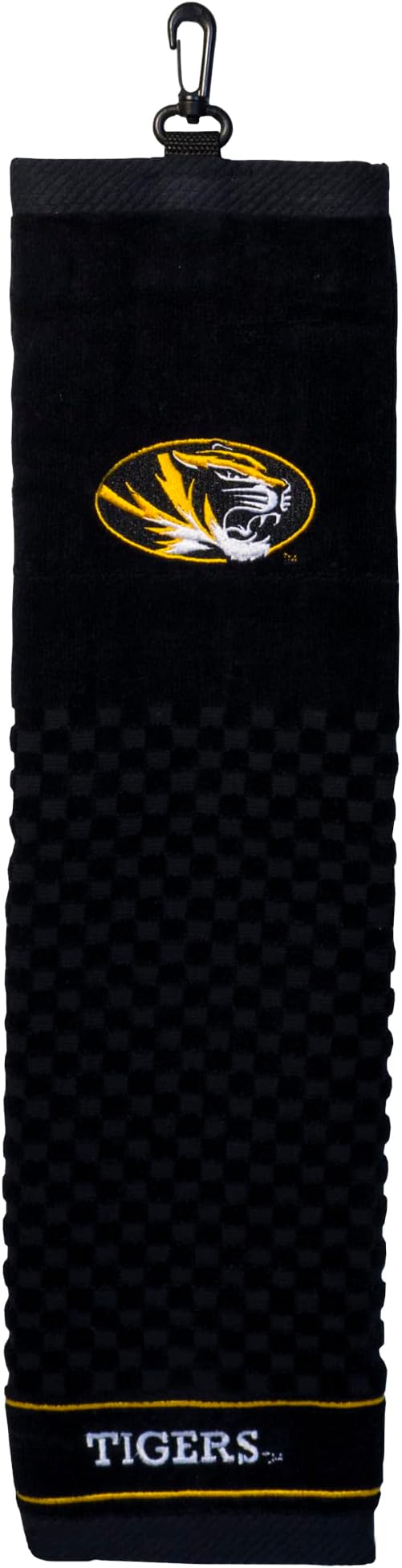 NCAA Missouri Tigers Embroidered Golf Towel Embroidered Golf Towel, Checkered Scrubber Design, Embroidered Logo