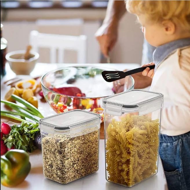 Miniatura 2 de G1K4 - Juego de 7 recipientes herméticos para almacenamiento de alimentos, organizadores y almacenamiento de despensa, contenedores de