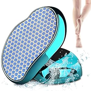 Puikos Nano Glas eeltverwijderaar, upgrade 2-in-1 nat en droog eeltschaaf, eeltverwijdering voor voet en hand, veilig effectief eeltvijl, hulpmiddel voor voetvijl voor thuisverzorging (blauw)