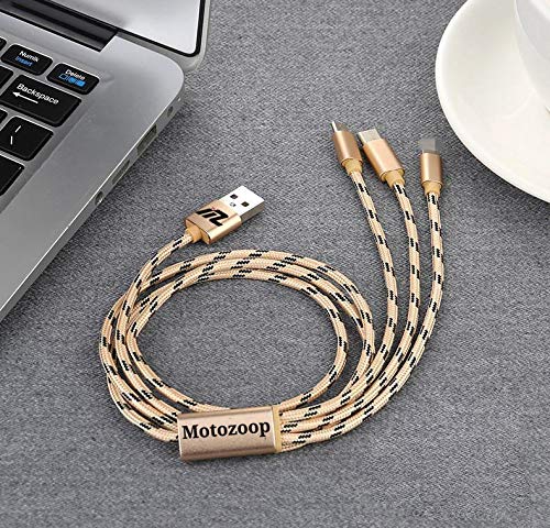 See full amazon price history chart for Motozoop ® Micro Usb 3 In 1 Fast Charging Cable Fast Multi Pin Type C Apl Nylon Braided Bend Tested Charging Cable 2.4 Ampere For Android (Gold) Motozoop ® Micro Usb 3 In 1 Fast Charging Cable Fast Multi Pin Type C Apl Nylon Braided Bend Tested Charging Cable 2.4 Ampere For Android (Gold) (B07YQLKHYD) Amazon Price History, Amazon Price Tracker