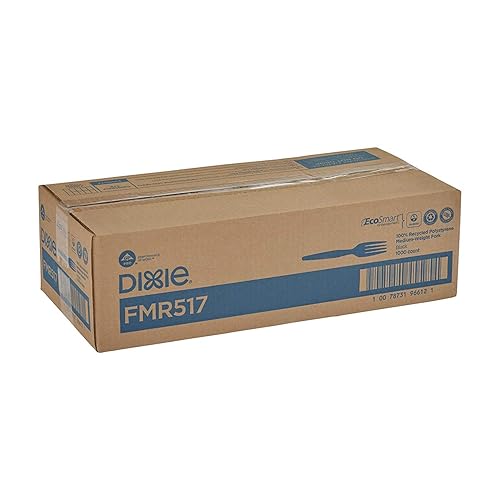 Miniatura 6 de GP PRO (Georgia-Pacific) - Horquilla de peso medio de poliestireno 100% reciclado Dixie (Georgia-Pacific), color negro, FMR517 (caja de 1,000)