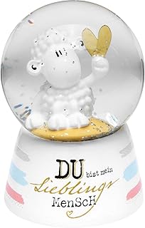Sheepworld Dream globe motif human snow globe, glass, polyresin, height 6.5 cm, gift boyfriend, girlfriend 46953