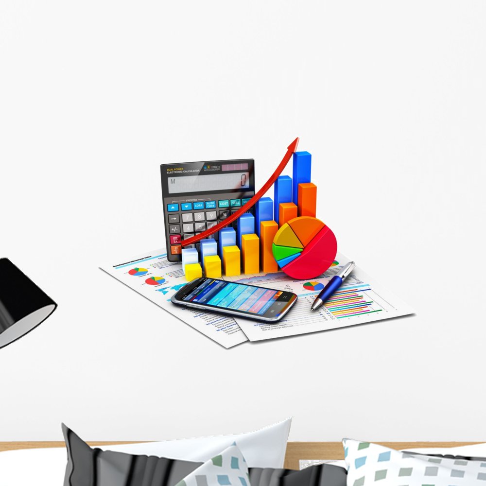 Wallmonkeys Financial Statistics and Accounting Concept Wall Decal Peel and Stick Graphic WM131483 (24 in W x 17 in H)