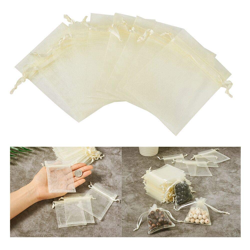 Sacchetti Organza 100 Pezzi – Per Bomboniere, Regali, Gioielli E Caramelle
