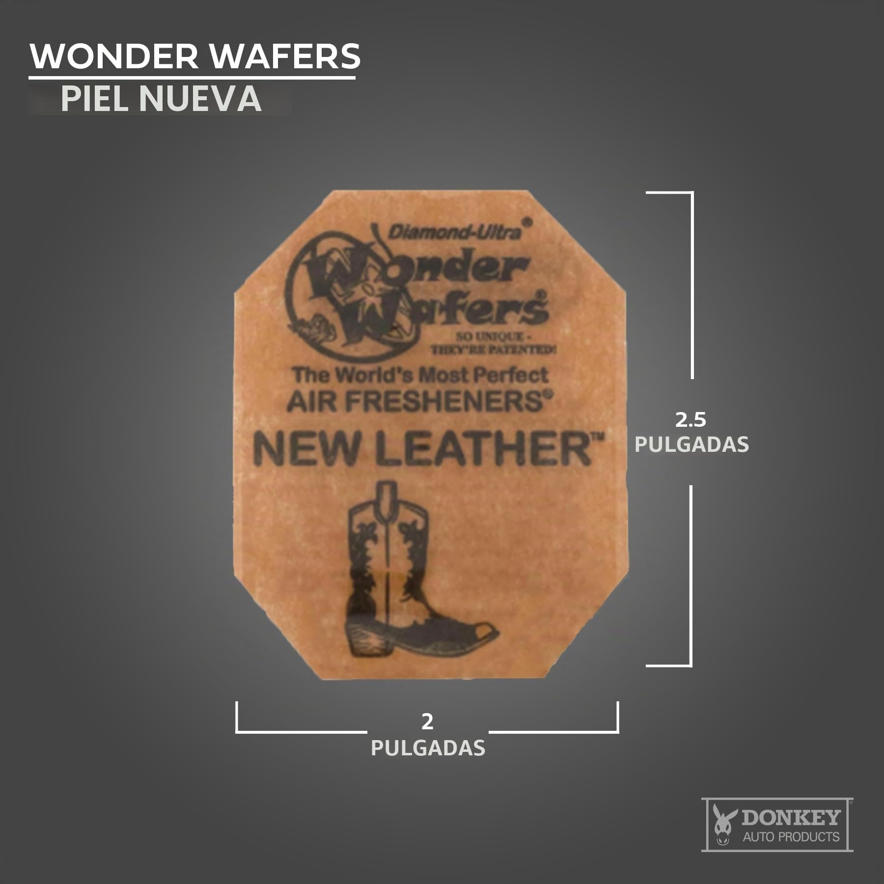 Wonder Wafers - Ambientadores Diamond-Ultra perfumados, envueltos individualmente (15 por paquete) (cuero nuevo)