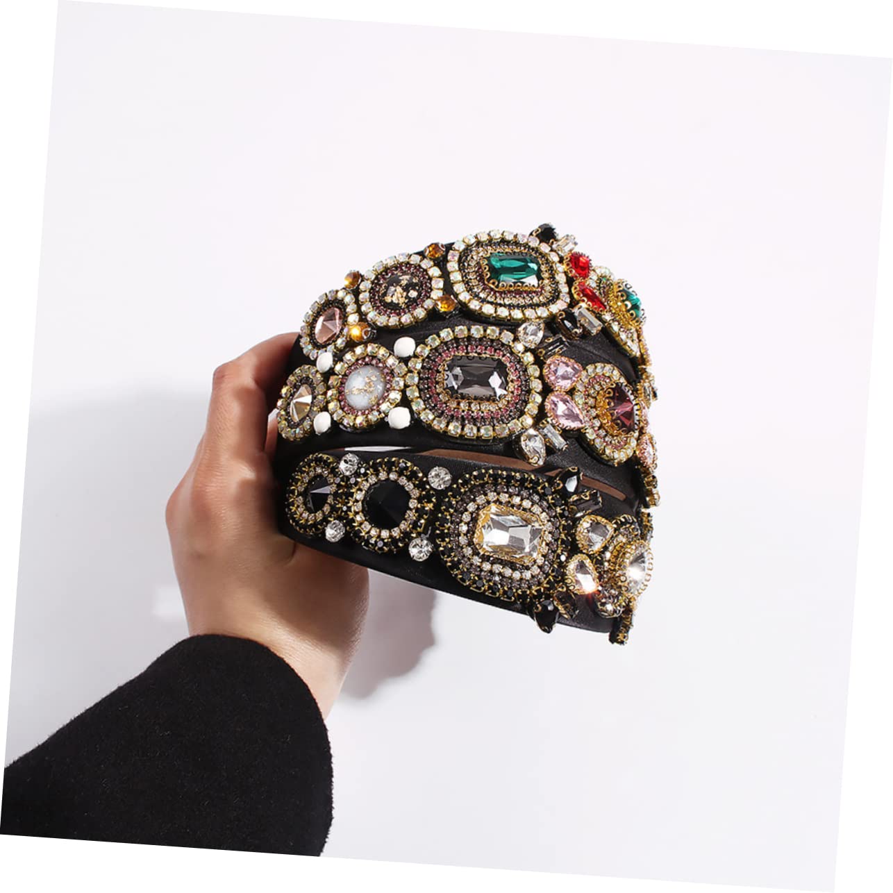 3 Piezas Diadema De Diamantes De Imitación De La Boda Diadema Elástica Con Diamantes De Imitación Banda De Pelo Nupcial Diadema Ancha Novia Moda Para El Cabello
