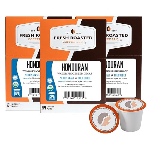 Miniatura 445 de Fresh Roasted Coffee, Papúa Nueva Guinea, tostado medio, Kosher, compatible con K-Cup, 24 cápsulas
