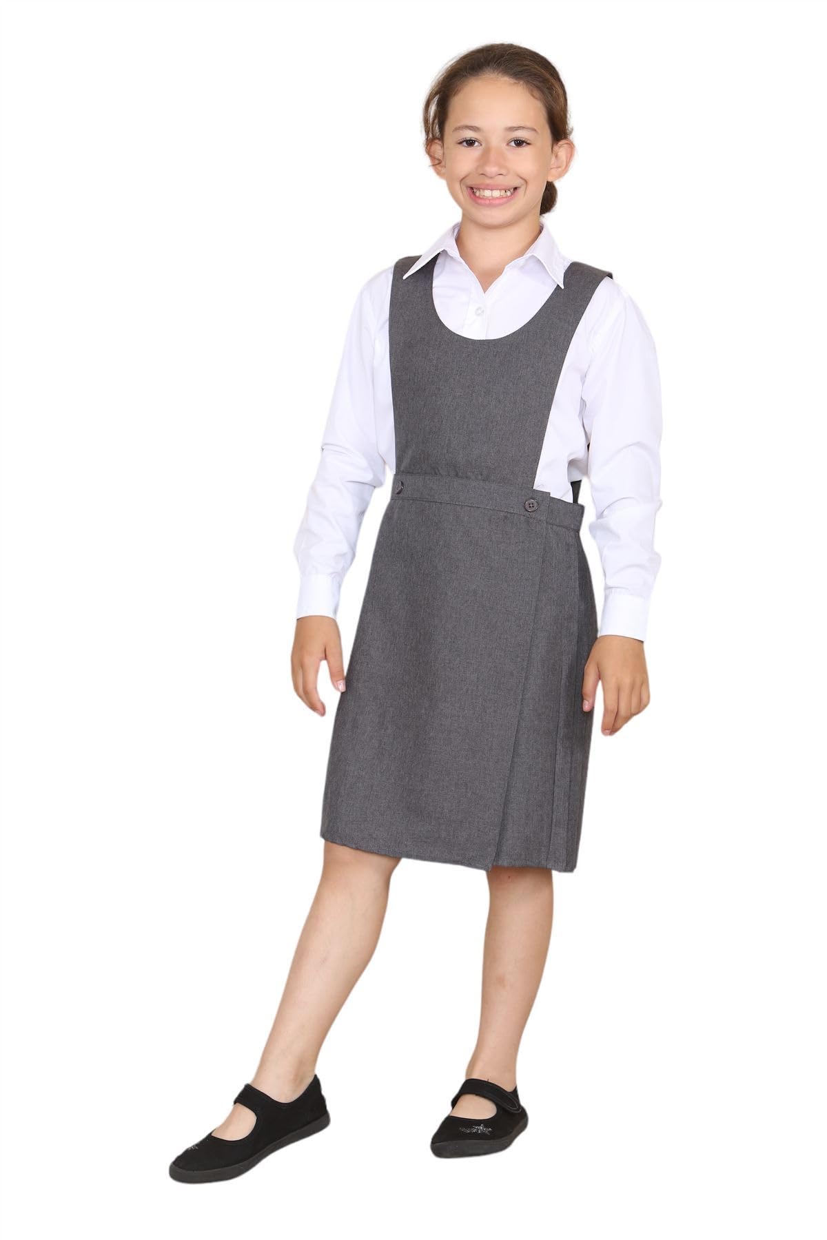 Babero con forma de pingüino gris escolar sin mangas protege ropa de niños 8