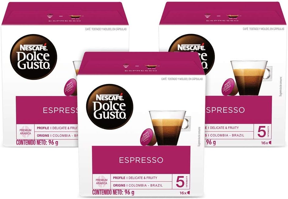 NESCAFÃ‰ Dolce Gusto Coffee Capsules Espresso 48 Single Serve Pods, (Makes 48 Cups) 48 Count