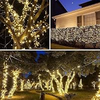 NEXVIN 2db Napelemes Karácsonyi Fényfüzér 20m 200 LED Meleg Fehér Vízálló Kültéri 5