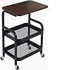 3 Tier Rolling Cart Metal Storage Utility Cart on Wheels, Coffee Cart Bedside Snack Trolley Organizer for Kitchen, Office, Living Room Bathroom