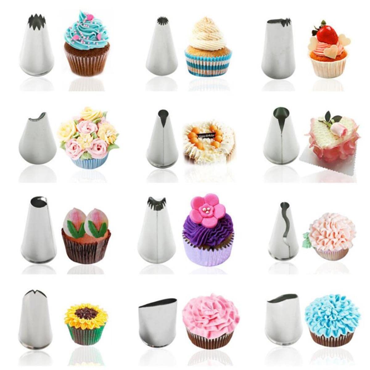 Tortenpiping-Düsen Metall Creme Düsen Kuchen Dekorieren Werkzeuge Edelstahl Icing Piping Düse Neue Kuchen Fondant DecorTools