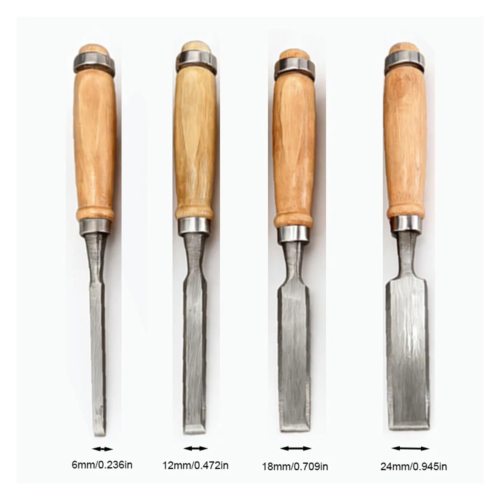 Jeu de ciseaux à bois for sculpture sur, couteaux dureté fonctionnels plusieurs tailles, plats for le travail, 4 pièces