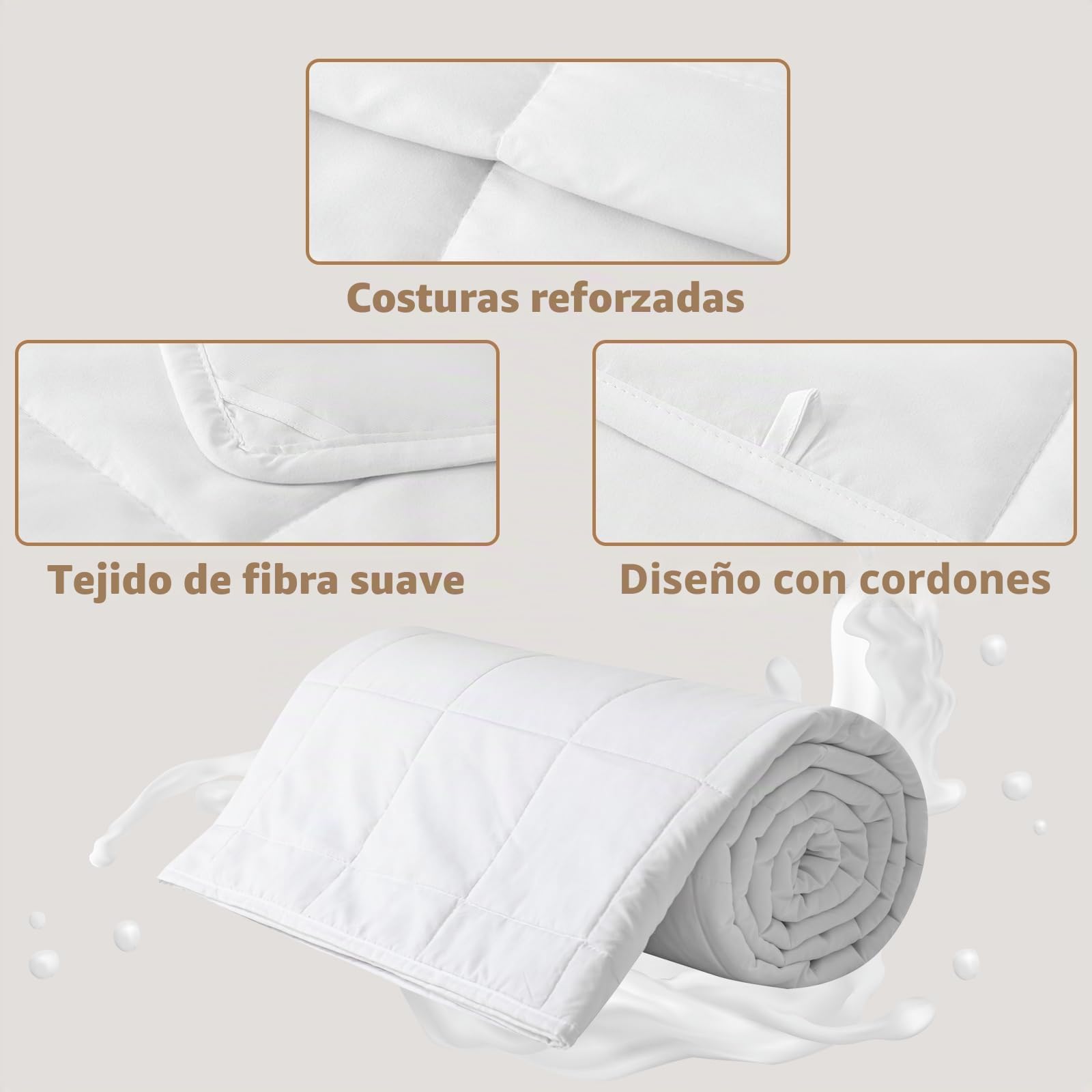 Good Nite Edredón de Verano de 200 x 200 cm, Ligero, de Verano, 90 g/m², 200 x 200 cm, edredón Fino, sin Funda utilizable, refrescante, Suave y Acogedor, Color Blanco
