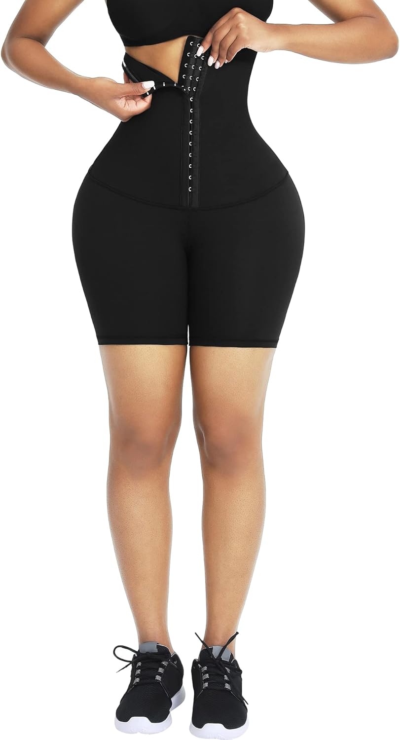 FeelinGirl Shapewear for Women Tummy Control High Waisted Body Shaper Shorts Waist Trainer Shorts Butt Lifting at  Women’s Clothing store