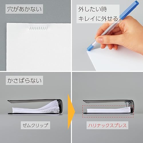 Miniatura 3 de Kokuyo Grapadora sin grapas, prensa Harinacs, sin agujero para encuadernación de 5 hojas, azul, importación de Japón (SLN-MPH105B)