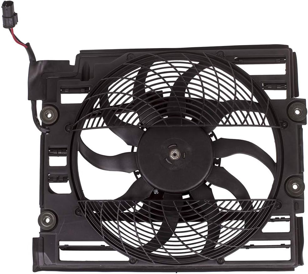 maXpeedingrods A/C Radiator Condenser Pusher Cooling Fan Assembly for BMW 5 Series 525i 528i 530i 540i M5