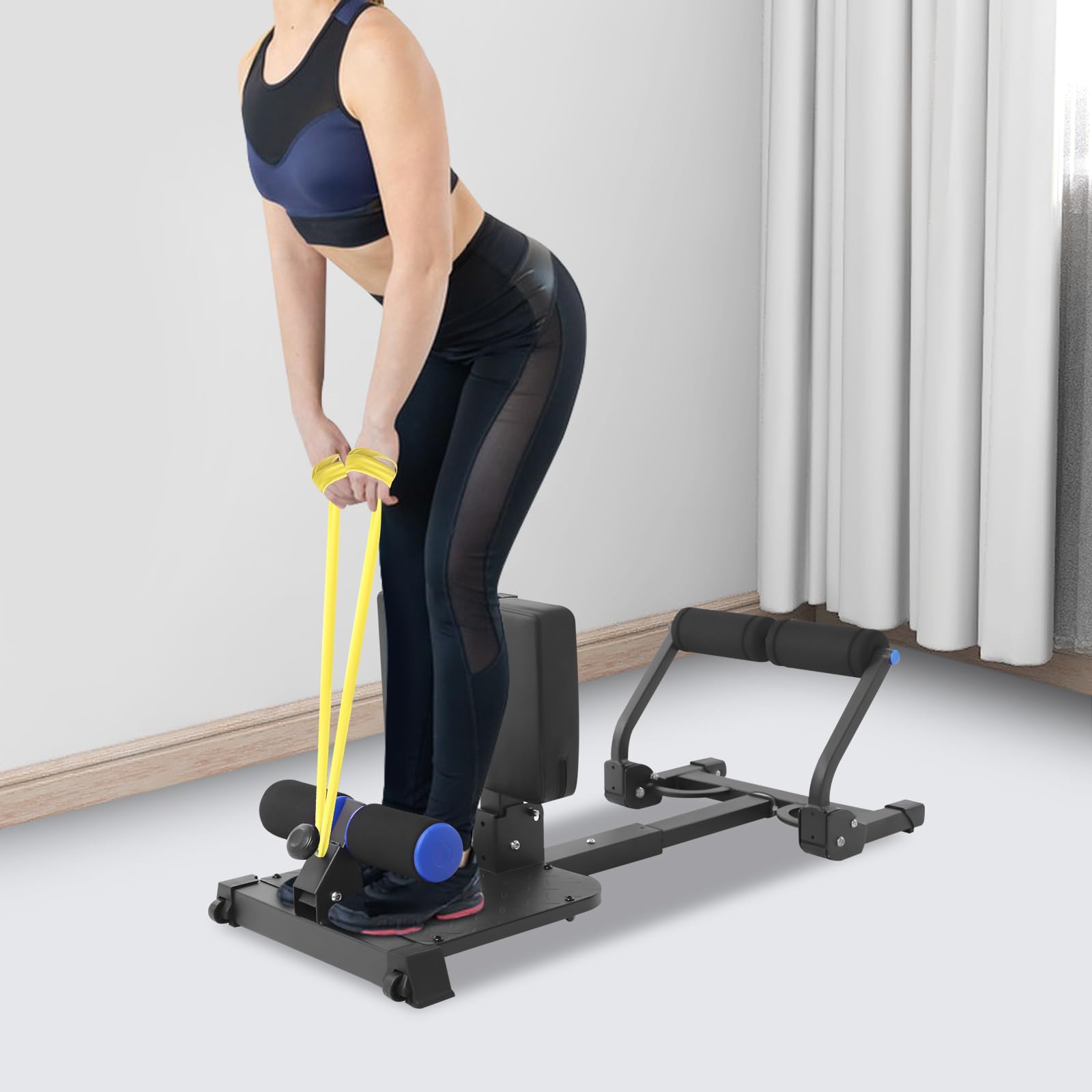 Sissy Squat, Multi-funzione Deep Sissy, macchina per le gambe, Pieghevole, Altezza regolabile, Capacità di carico 120 kg per fitness, palestra, sport, 3 in 1 Attrezzature per il fitness a casa