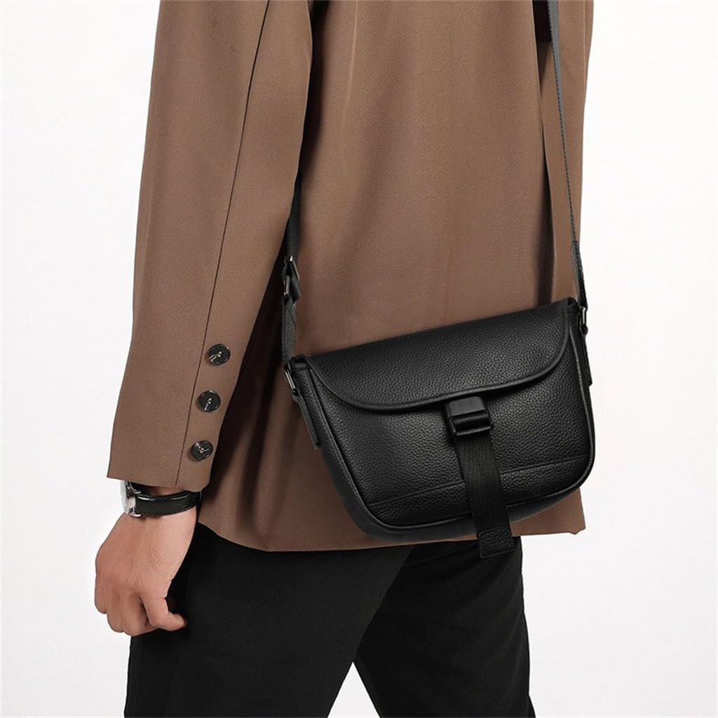 Men's Shoulder Bag Sports Leather Crossbody Soft Cowhide Backpack Casual Vertical Models