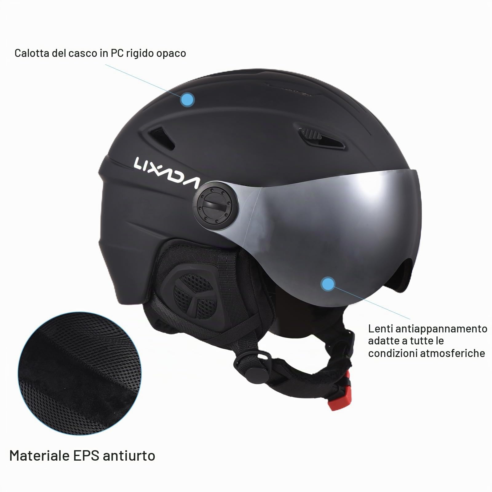 Lixada Casco da Sci Snowboard Equipaggiamento Protettivo Attrezzatura di Sicurezza per Gli Sport Invernali Protezione per la Testa per Gli Sport sulla Neve