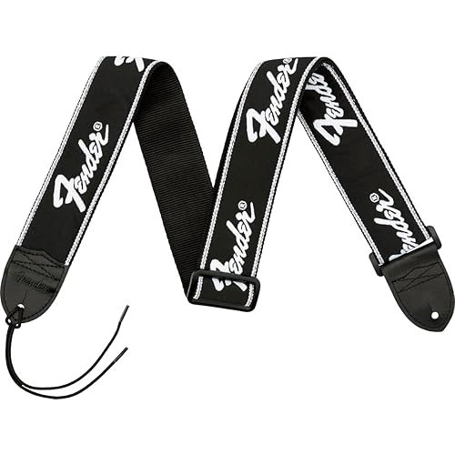 Fender Running Logo Guitar Strap, 2in, Black