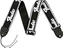 Fender Running Logo Guitar Strap, 2in, Black