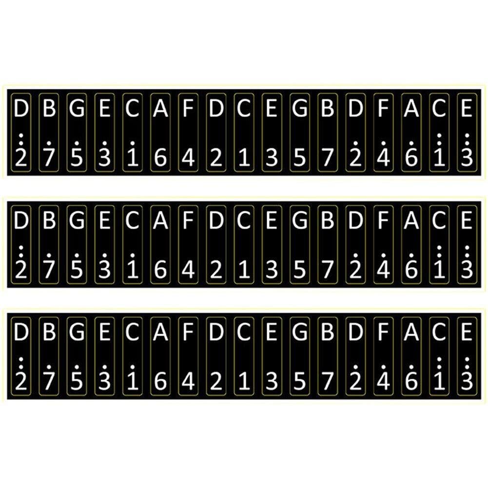 3 Set Kalimba-daumenklavier-notenaufkleber Für Anfänger, Musikalisches Geschenk Und Kalimba-Skala-Aufkleber, Percussion-Dekoration