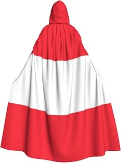 Halloween hooded cape Austrian flag Prints soft and skin-friendly with large brim suitable for Halloween holiday parties