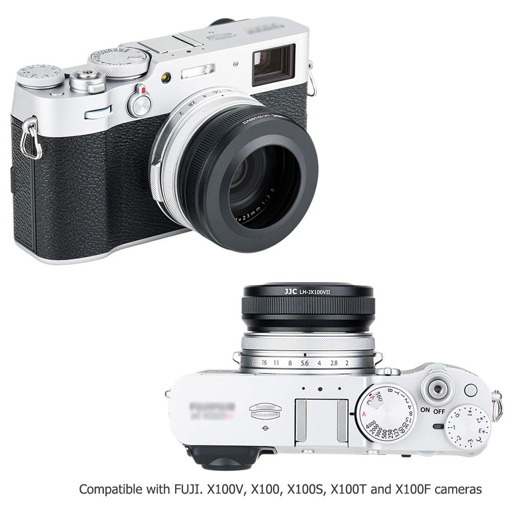 Pare-Soleil Carré Métal JJC Pour Fujifilm X100VI / X100V / X100 – Noir + Adaptateur 49 Mm