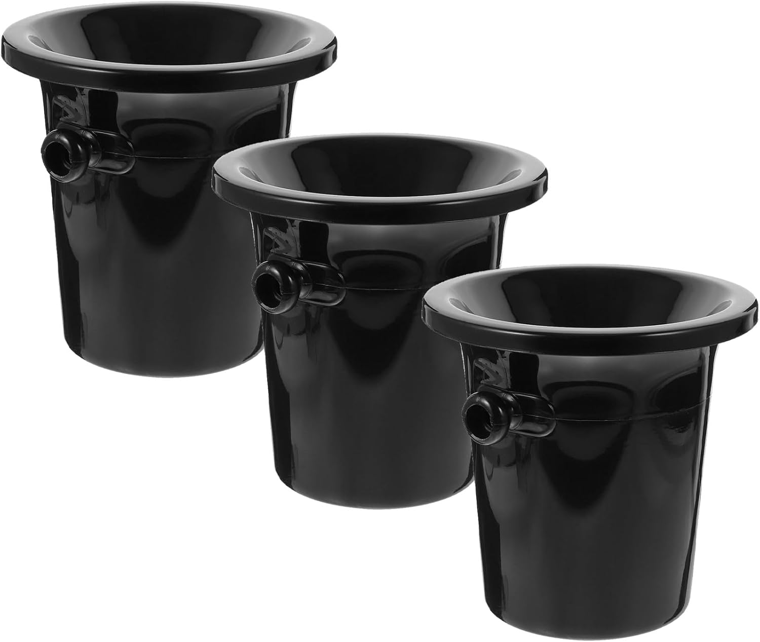 VICASKY Double Ears Wine Spittoon and Black Beverage Tub, Pp Material with Lid, 3pcs Set for Wine Tasting Parties and Bar Events