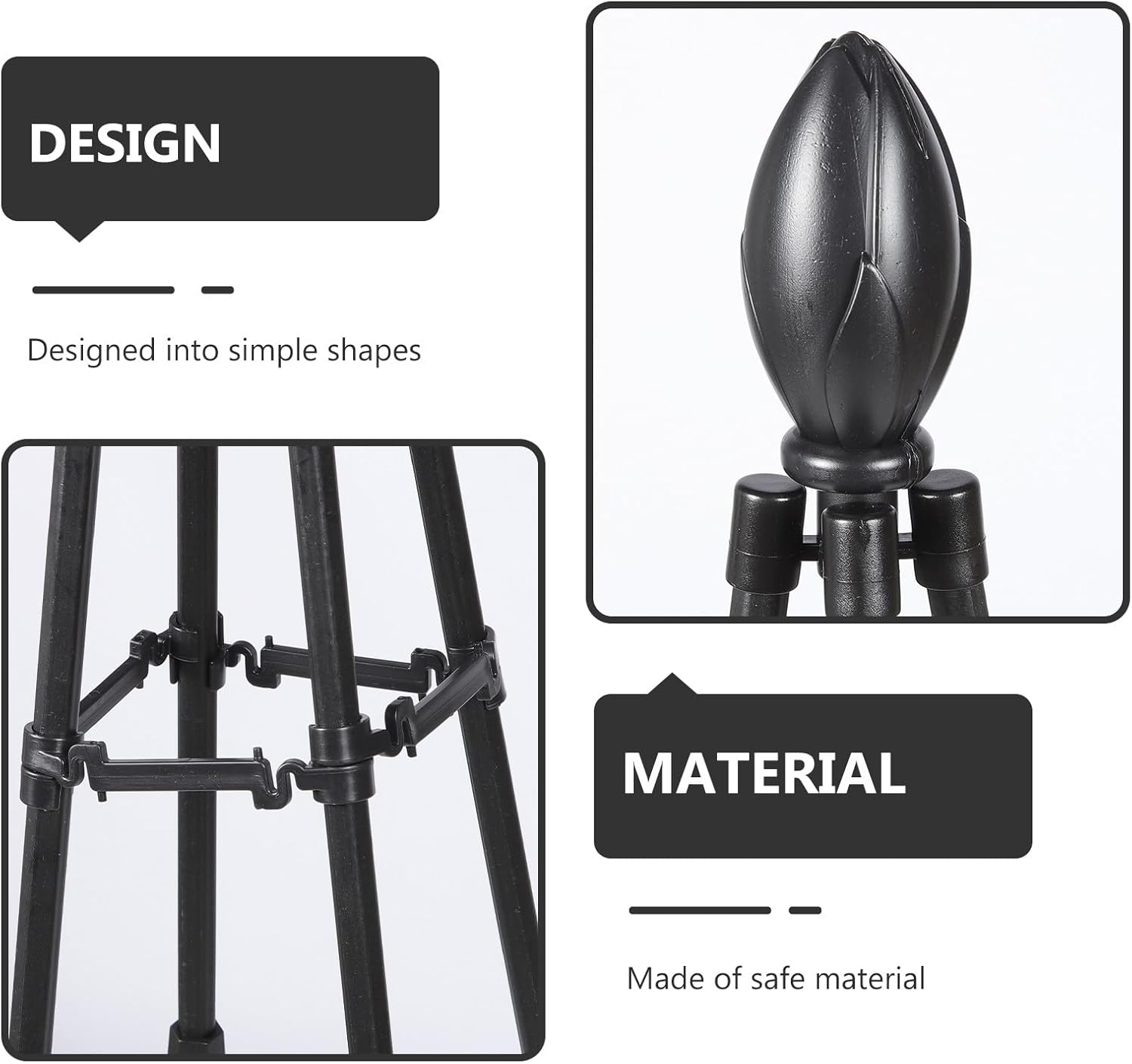 120cm Garden Trellis Plant Climbing Support Frame Iron Wire Plant Climbing Rack with Reinforced Four-Corner Structure for Potted Vines and Indoor Outdoor Gardening