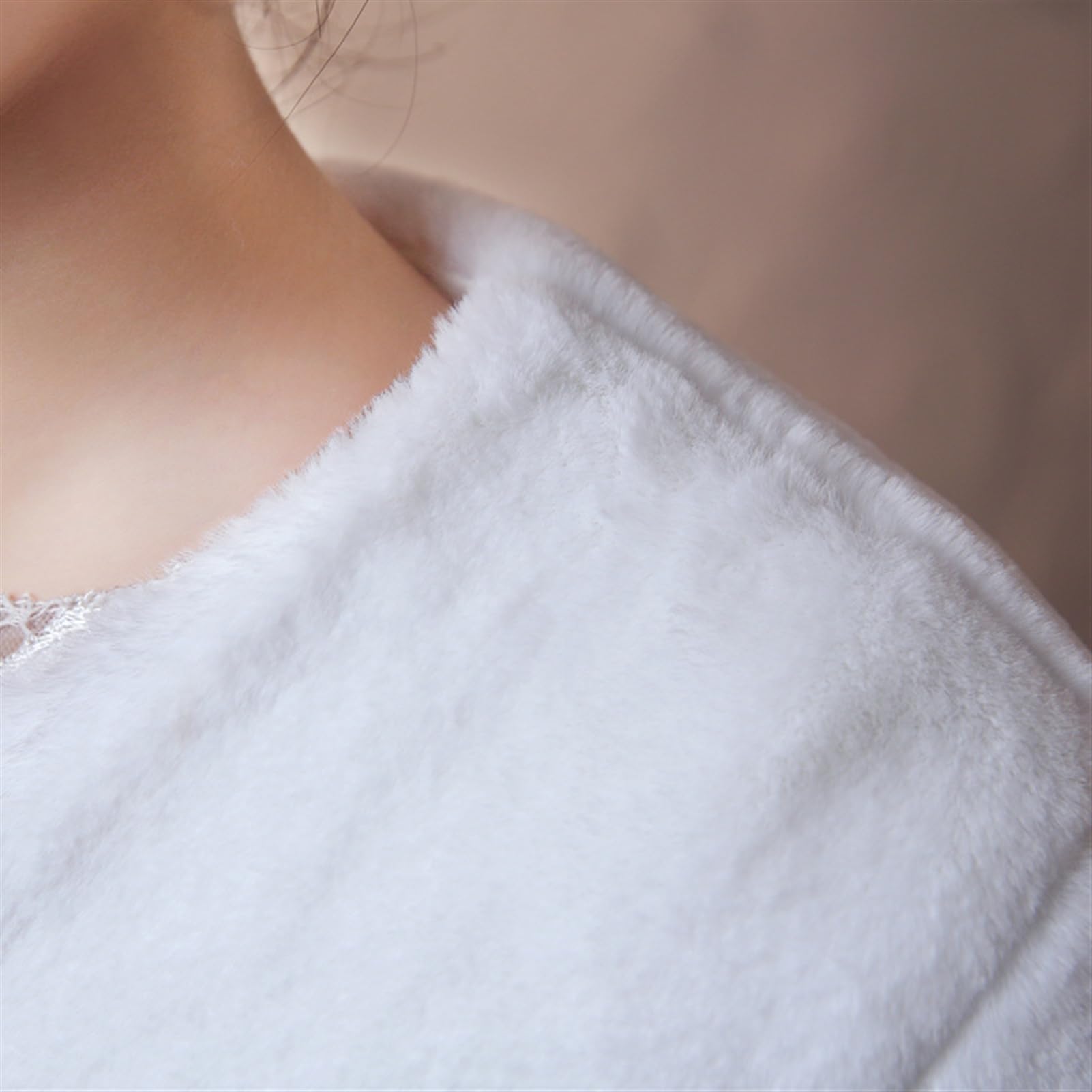 Princesa de Capa Niña Cárdigan Chal de Piel Sintética Bolero Invierno para Boda Fiesta Blanco, 10-12 años