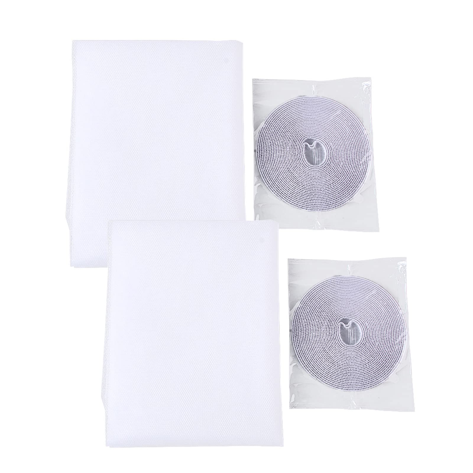 Cube-Led White 1.3M X 1.5M Diy Self-Adhesive Window Screen Fly Screen Nets Mesh Magic Curtain Snap Nets For Window - 1 Tape, Block Mosquitoes, Flies And Bugs Enter