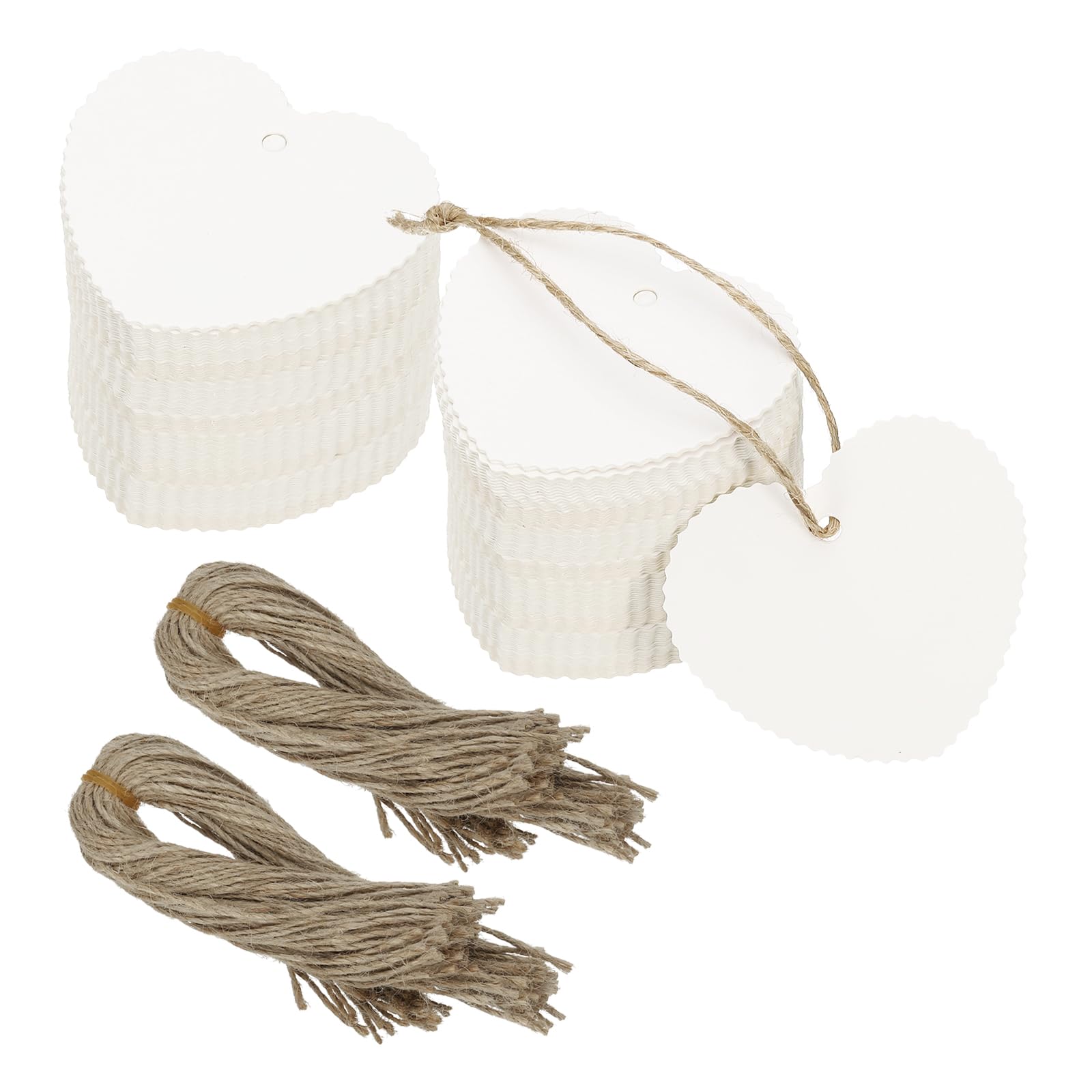 PATIKIL 500Pcs White Price Tags with Twine String Attached